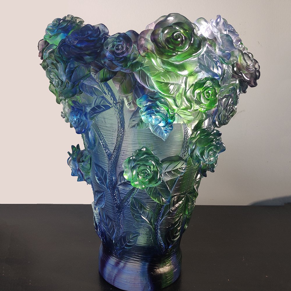 Rose Flower Vase Crystal European Light Luxury Home Gift Glazed Vase Roses Decor - Image 4