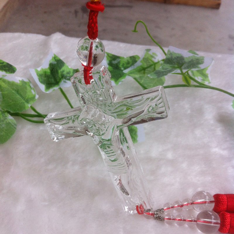 Car Ornament Crystal Cross Pendant Jesus Christ Decoration Gift Interior Hanging Accessories - Image 4