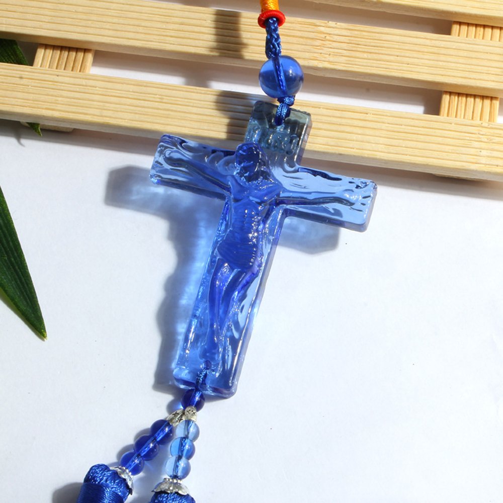 Car Ornament Crystal Cross Pendant Jesus Christ Decoration Gift Interior Hanging Accessories - Image 3