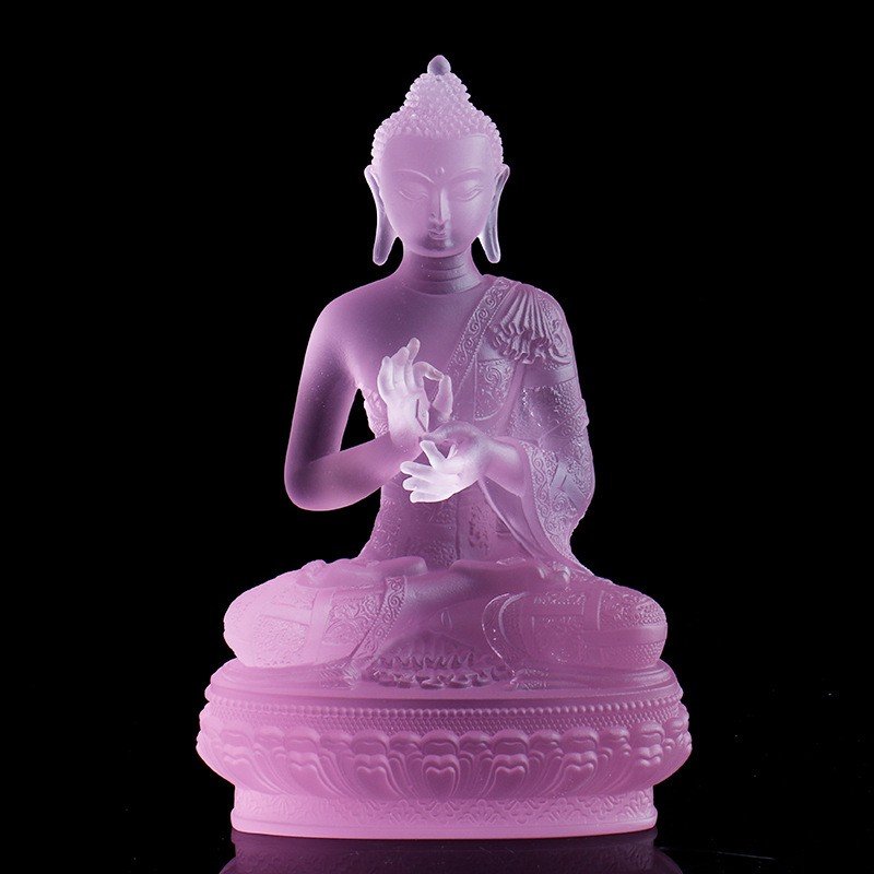 Exquisite Medicine Buddha Statue Sculpture Handmade Figurine Crystal Craft - Image 6