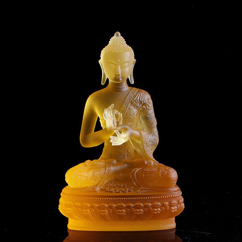 Exquisite Medicine Buddha Statue Sculpture Handmade Figurine Crystal Craft - Image 4