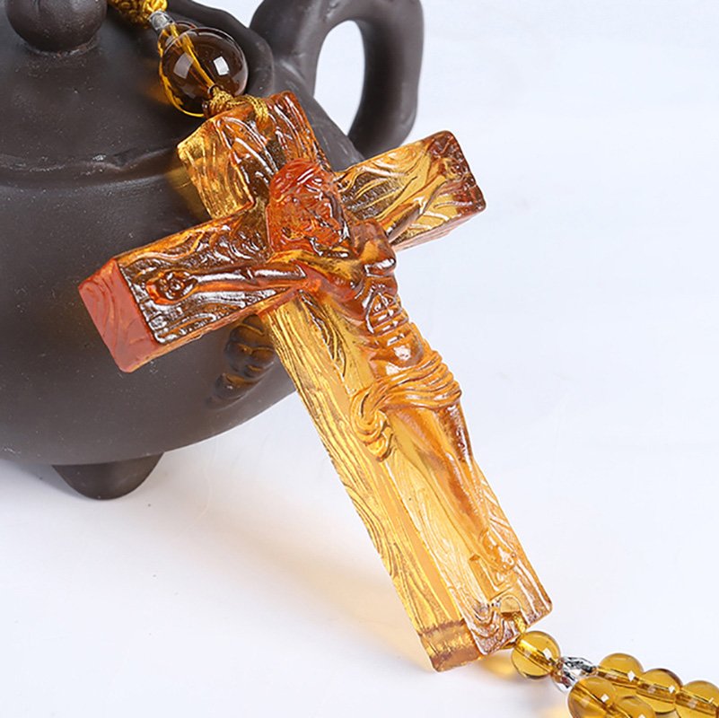 Car Ornament Crystal Cross Pendant Jesus Christ Decoration Gift Interior Hanging Accessories - Image 5