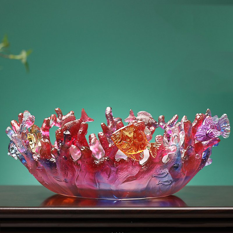 Coral Fruit Bowl Table Decoration Plate Home Crystal Ornament - Image 4