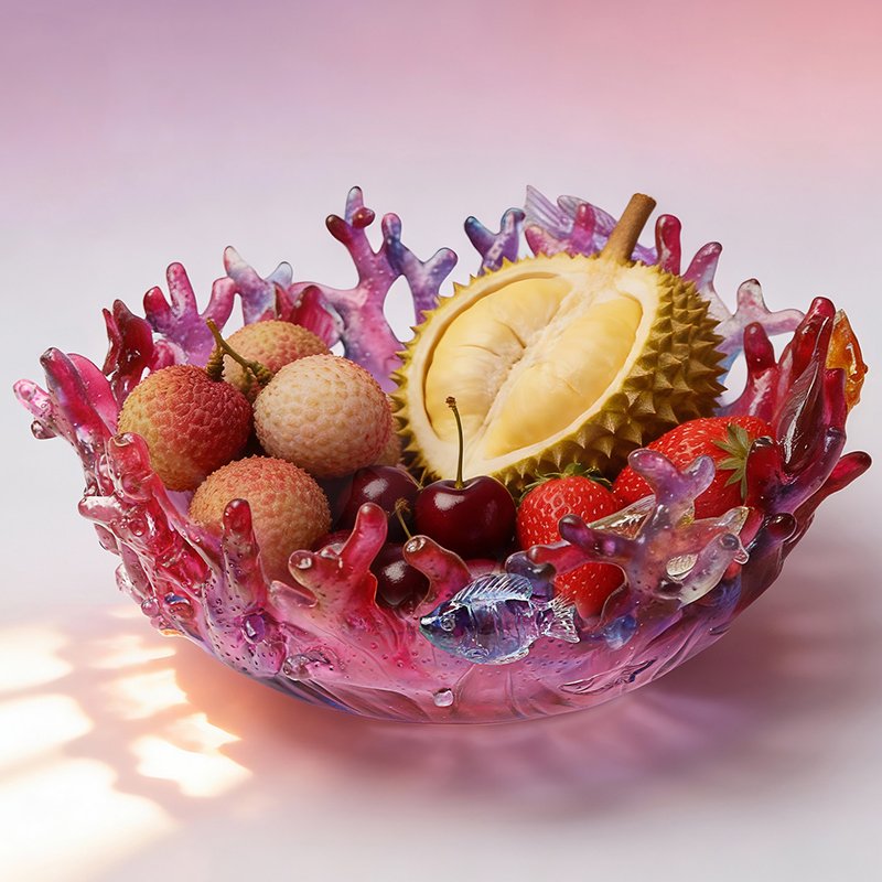 Coral Fruit Bowl Table Decoration Plate Home Crystal Ornament