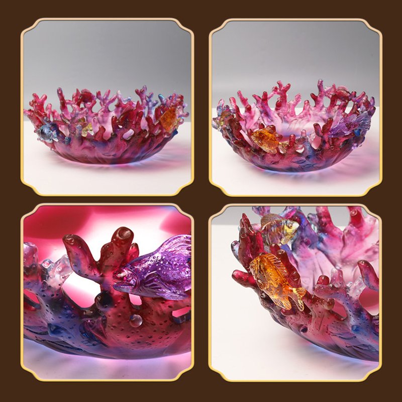 Coral Fruit Bowl Table Decoration Plate Home Crystal Ornament - Image 5