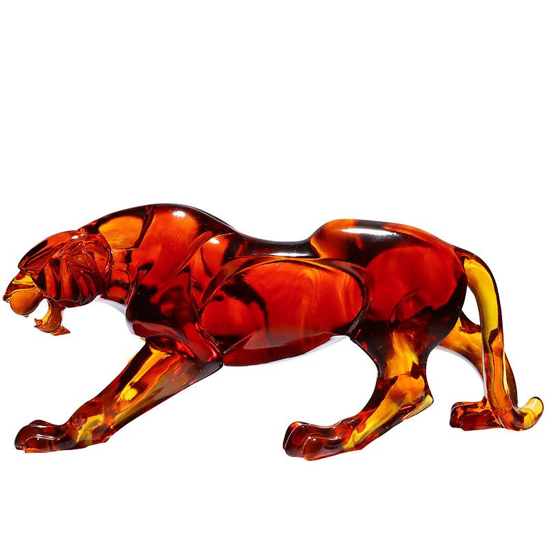 Crystal Leopard Figure Home Decor Ornament Office Desktop Decoration Collectible Panther Crafts