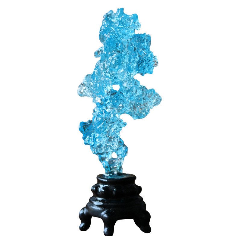 Liuli Artificial Hill Mountain Figurine Craft Luxury Home Hall Desk Decoration Crystal Rockery - Image 4