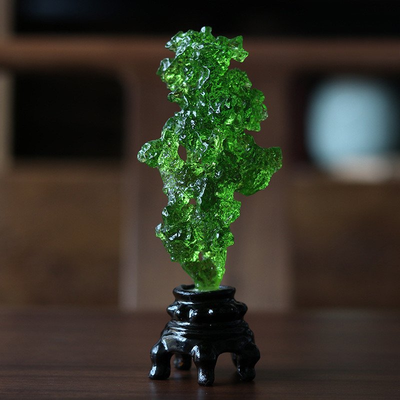 Liuli Artificial Hill Mountain Figurine Craft Luxury Home Hall Desk Decoration Crystal Rockery - Image 3