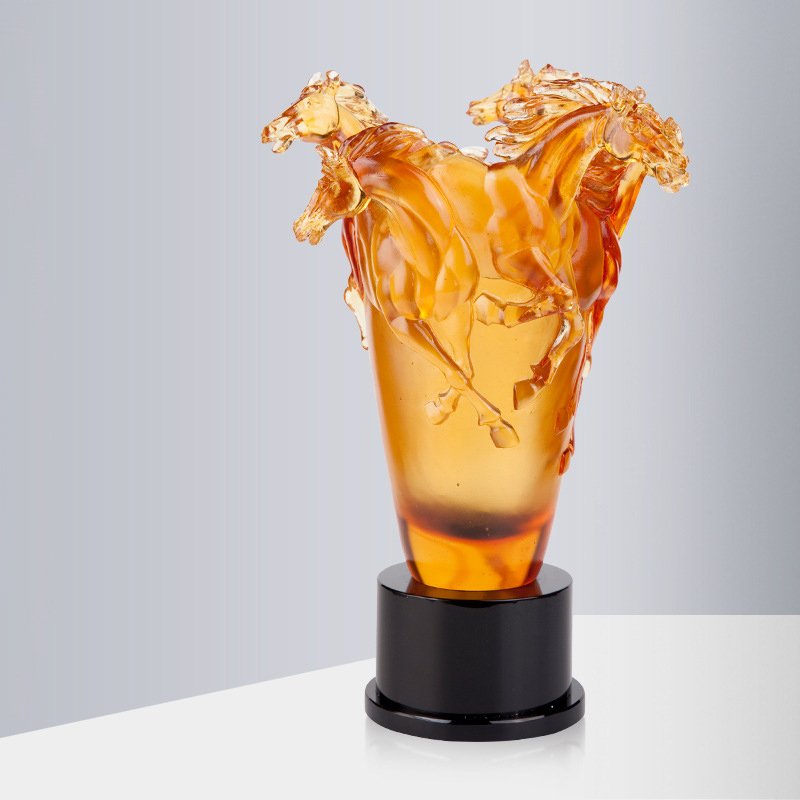 High Grade Crystal Big Horse Trophy Spleandid Champion Cup Cabinet Home Hotel Office Decoration
