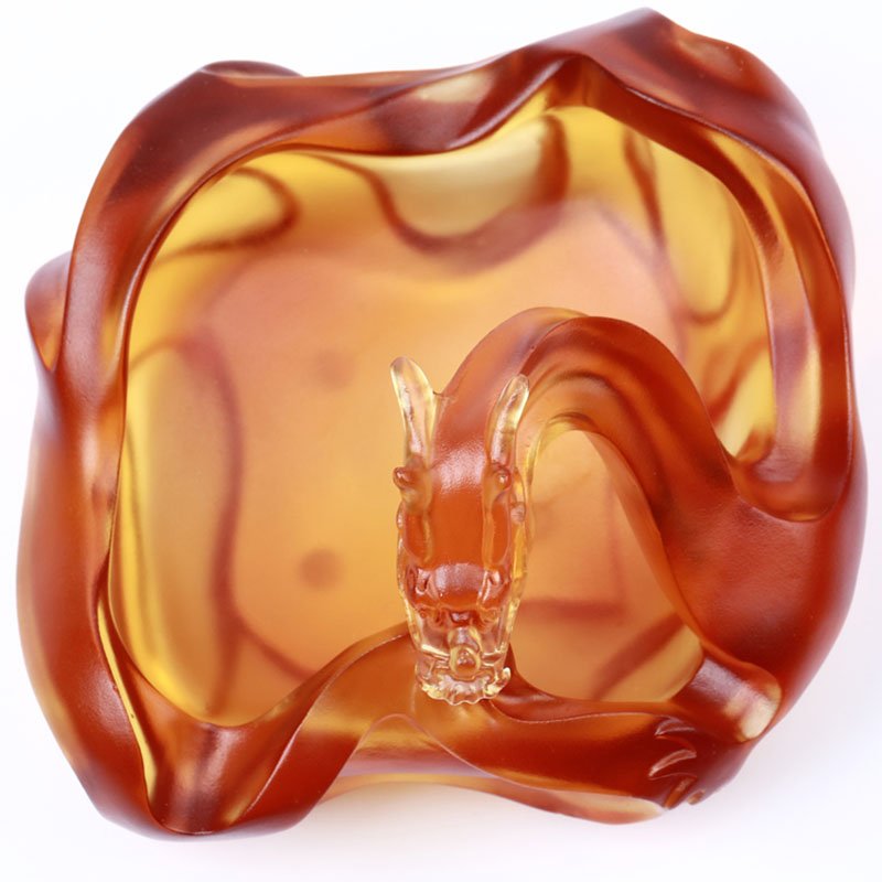 Chinese Dragon Crystal Ashtray Luxury Table Throne Ornaments Boss King Office Desk Arrangement Precious Business Gift - Image 2