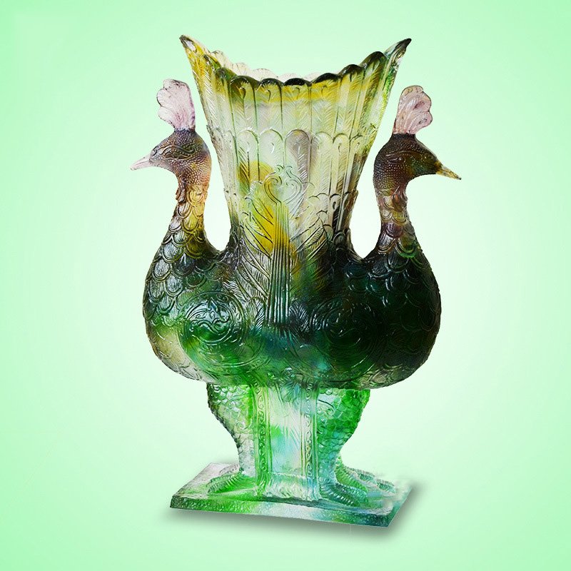 peacock vase