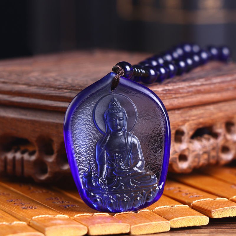Crystal Hanging Figurine Medicine Buddha Mercy God Myth Pendant Maitreya Bodhisattva Luck Body Protection