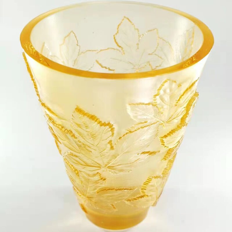 Embossment Maple Leaf Colored Glaze Vase Animal Flower Vase Bottle Living Room Decoration Lavender Straw Terrarium Pen Holder