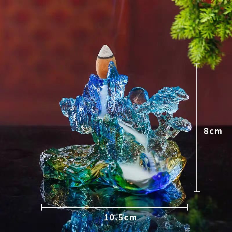 Waterfall Backflow Incense Burner Handmade Mountain Censer Hill Incense Stick Holder Buddhist Soothing Spirits Purify Fragrance - Image 3