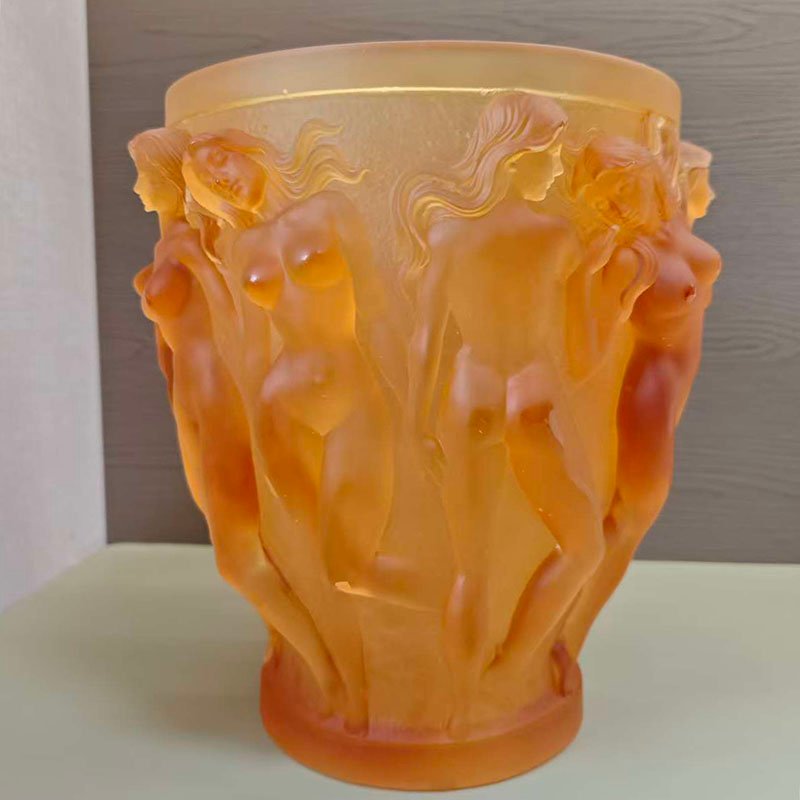 3D Sculpture Girl Crystal Angel Vase Bakhoor Flower Holder Crafts For Home Decoration Office Eastern Handmade Gift