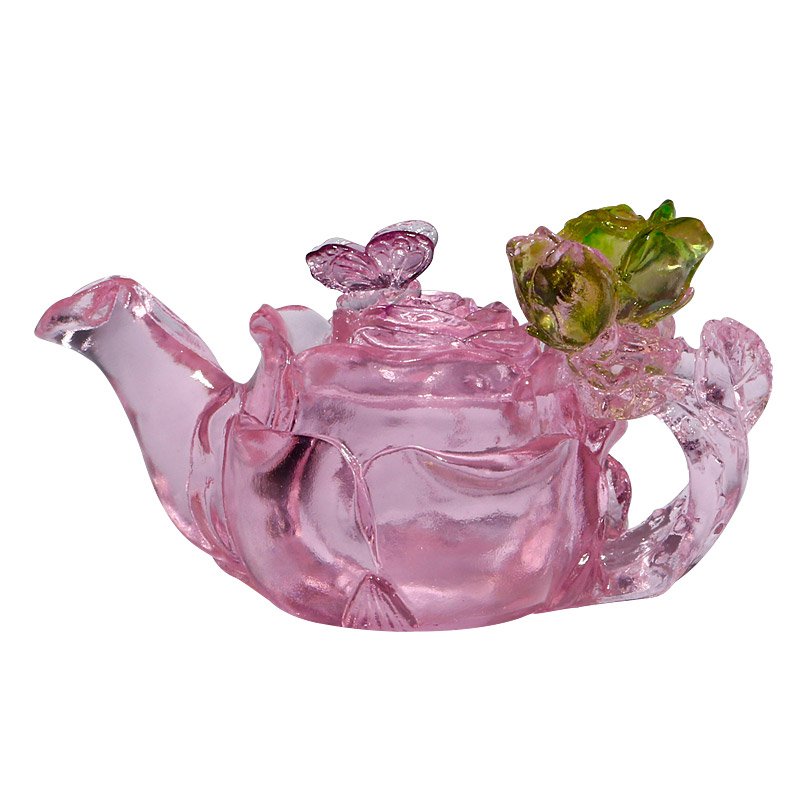 Super Fancy Crystal Butterfly Love Flowers Teapot Home Garden Table Colored Wedding Decor Water Coffee Pot Jar Container Gift
