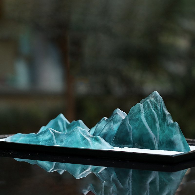 Crystal Folk Art Sculpture Mountain Shape Office Desktop Decoration Front Desk Wine Cabinet Decor