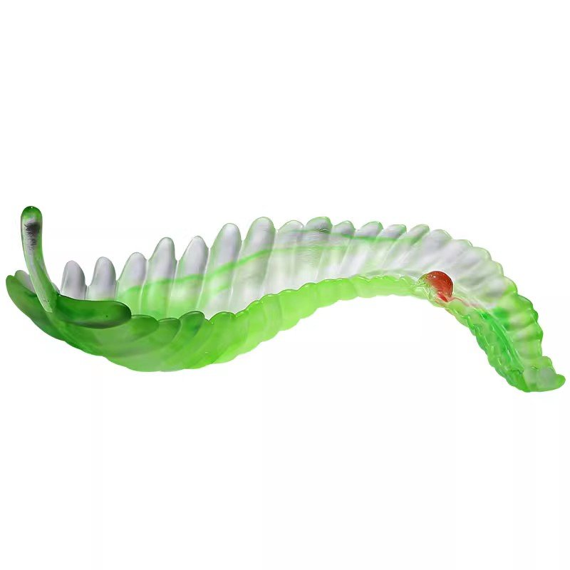 Creative Big Green Leaf Crystal Candy Bowl Luxury Glass Fruit Plate Beautiful Table Sweet Tray