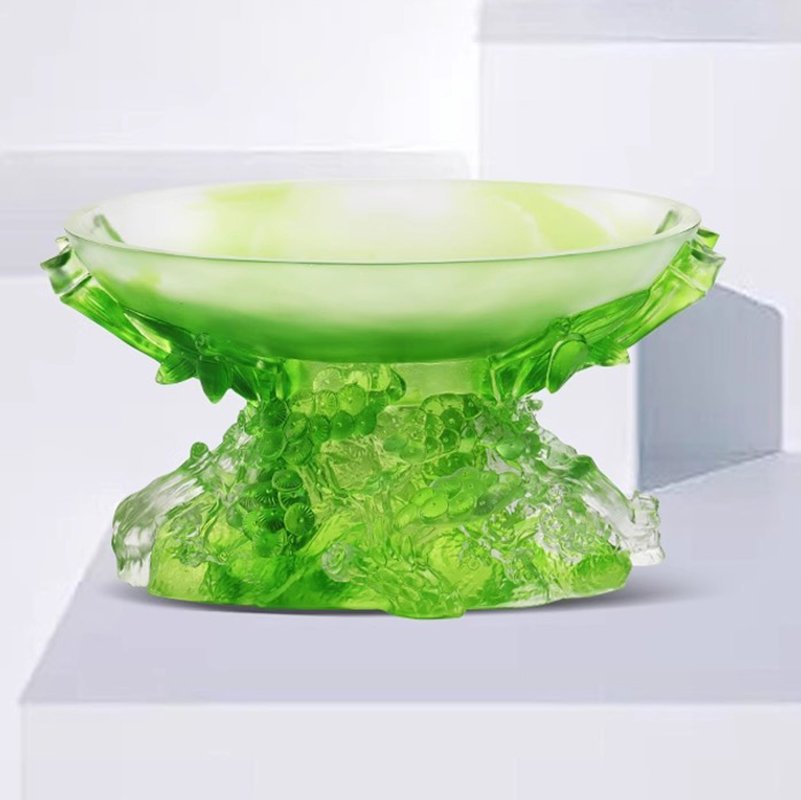 Creative Green Tree Plant Crystal Fruit Plate Luxury Key Jewelry Container Treasure Bowl Candy Tray Home Decoration