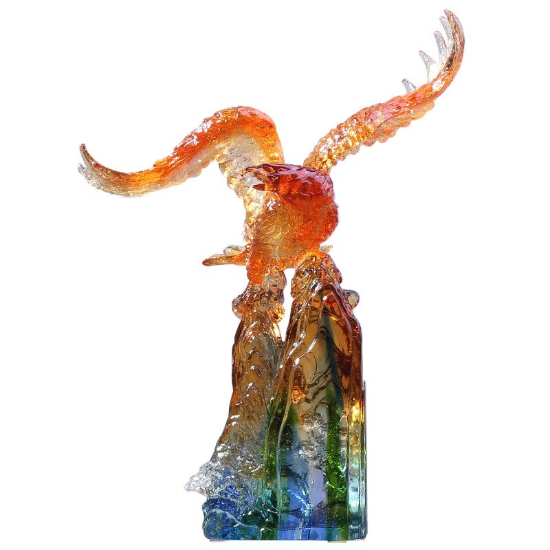 Precious Eagle Bird Crystal Statue Stands for Grand Plans Nice Office Decor Gift of Promising Future Mark Invaluable Friendship