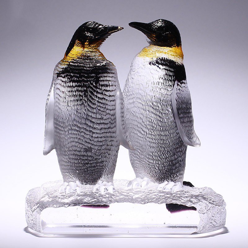 Exquisite Crystal Penguin Statue Cartoon Figurine Living Room Decor Ocean Animal Crystal Sculpture Couple Love Gift