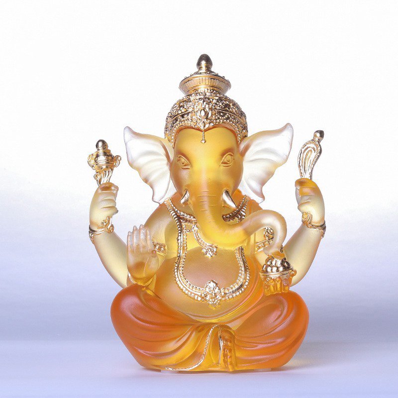 Shining Crystal Ganesha Sculpture Statue of Lord Ganesh Ganpati Elephant Hindu God Remove Obstacle Auspicious Gift - Image 2