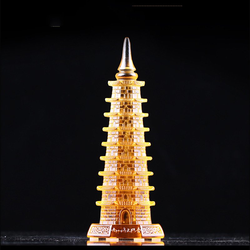 China Historical Tradditional Wenchang Pagoda Figurine Crystal Study Cultural Lucky Tower Academic Success Symbol - Image 2