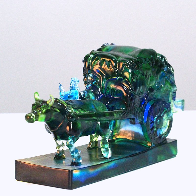 High Grade Charm Crystal Animal Statues Bring Treasure Bull Figurine Sculpture Home Office Desk Decorative Collectibles Gift
