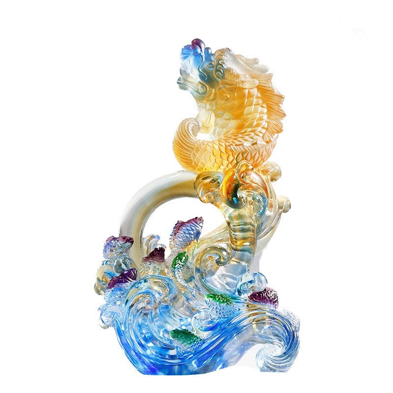 Crystal Fortune Cyprinoid Fly Fish Figurine Handmade Animal Sculpture Craft Office Home Decor Gift Trinket Ornament