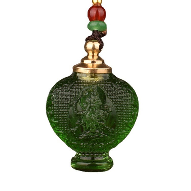 Manjushri Pattern Crystal Treasure Bottle Purse Handbag Decor Tantric Wealth Vase Lucky Pendant Amulet Healing Hanging