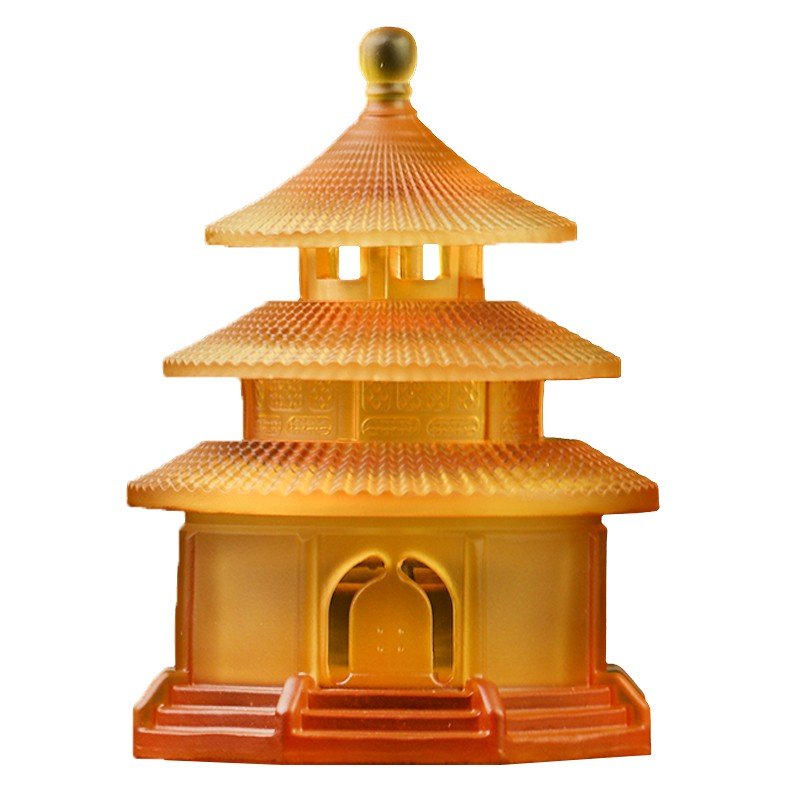 Temple of Heaven Sculpture Beijing Famous Landmark Building Crystal Incense Burner Elegant Home Decor Business Gift