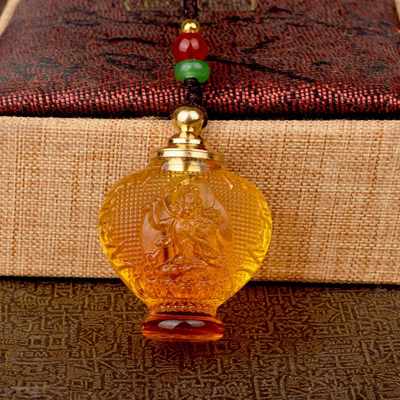 Manjushri Pattern Crystal Treasure Bottle Purse Handbag Decor Tantric Wealth Vase Lucky Pendant Amulet Healing Hanging - Image 2