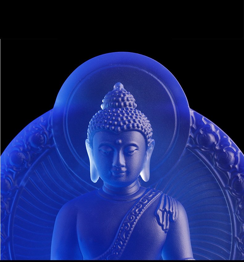 Colored Glaze Crafts Buddha statue pharmacists lapis lazuli 7colours for choosing ambermedicine guru Buddhism Scupture - Image 2
