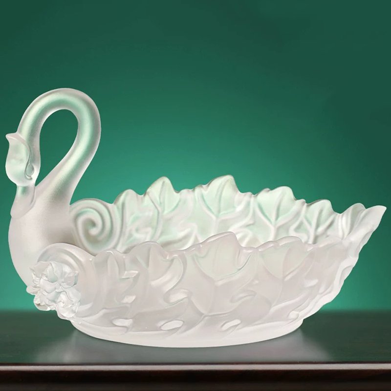 Romantic Life Home Ornament Crystal Swan Fruit Bowl Desktop Glassware Handcraft - Image 3
